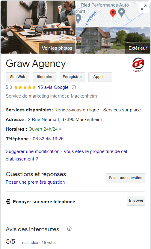 fiche etablissement graw agency
