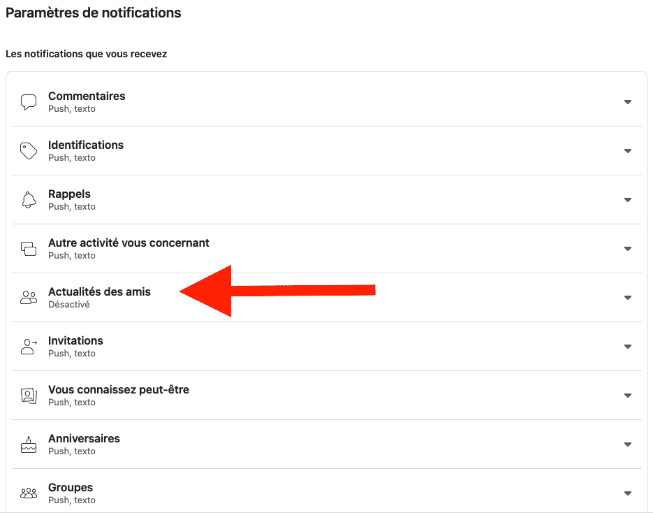 supprimer notifications facebook